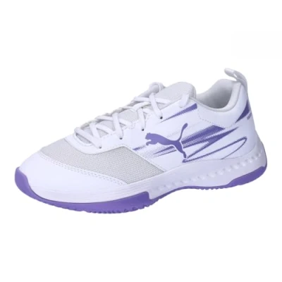 Image de Puma Varion II JR Unisex Chaussures de handball pour enfants, Taille: 35.5, White/lavender alert Tissu / matière synthétique
