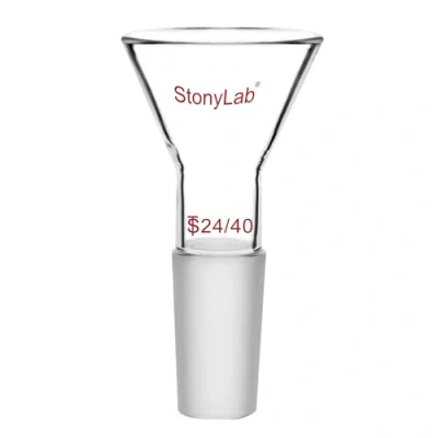 Image de stonylab Verre Entonnoir à Poudre Tige Courte avec Diamètre Extérieur Supérieur de 50mm et 24/40 Inner Joint, Filter Funnel en Glass