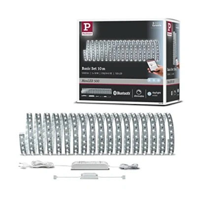 Image de Paulmann 70908 Strips LED SmartHome MaxLED 500 kit de base incl. 1x48,5 W gradable bande lumineuse Argent barre plastique 6500 K