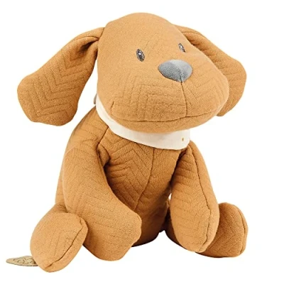 Image de Nattou Doudou, Chien Charlie, Compagnon de Route dès la Naissance, Env. 30 cm, Végétalien, Jacquard, Coton/Polyester, Caramel
