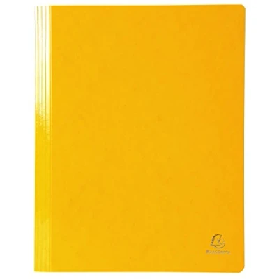 Image de Exacompta Réf. 380804B 1 chemise à lamelle Iderama en carte lustrée pelliculée 355 g/m² certifiée FSC® dimensions 24 x 32 cm pour documents format A4 couleur jaune
