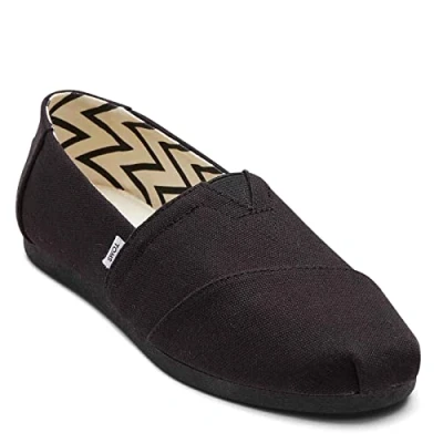 Image de TOMS Femme Alpargata Semelle de Mocassin, Black/Black Wide Recycled Cotton Canvas, 45 EU Large
