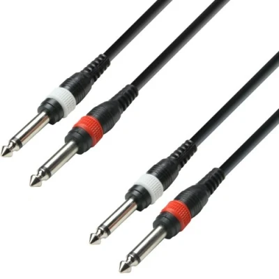Image de Adam Hall Cables 3 STAR TPP 0100 Câble Audio 2 x Jack 6,35 mm mono vers 1 m