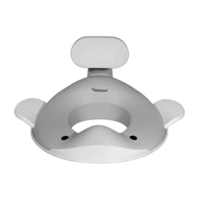 Image de Kindsgut Réducteur de toilette baleine pour enfants, conception adaptée aux dans des couleurs subtiles et modernes, adapté Gris foncé