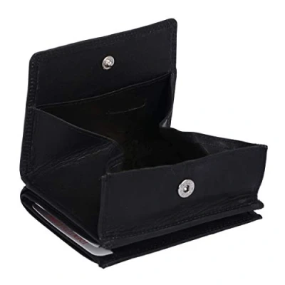 Image de Modèle Vienne Portemonnaie Particulier en Cuir de Vachette, Fabrication façon « viennoise », avec Compartiment pour la Monnaie carré typique LEAS, Noir Special Edition