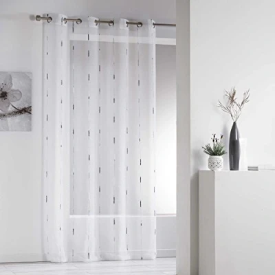 Image de douceur d&#039;interieur CHENILLA Voile, Polyester, Gris, 140 x 280 CM