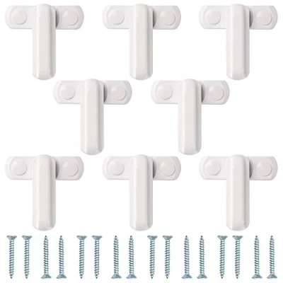 Image de Kinstecks 8PCS Sash Jammer Strong alliage de zinc sécurité supplémentaire Serrures Blocker pour diverses portes UPVC/PVC et Windows à la maison blanc