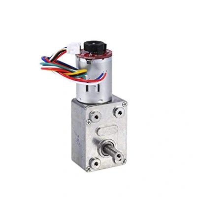 Image de 12V Dc, DC Moteur à vis sans fin couple élevé de réduction avec codeur Srong autobloquant(10RPM)
