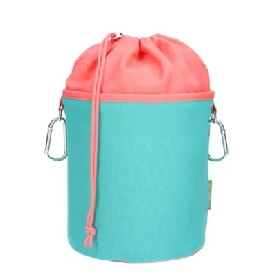 Image de trendfinding Sac à pinces linge en toile avec 2 mousquetons pour 200 linge, extra grand et stable, saumon turquoise