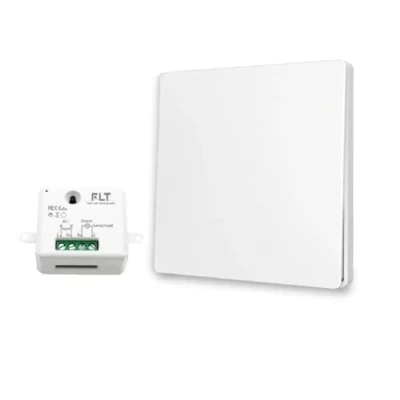 Image de Interrupteur sans fil et pile Auto alimenté Écologique Qualité Pro Va vient RF 1 télécommande mural + relais radio encastrable Longue Distance Intérieur Extérieur IP64