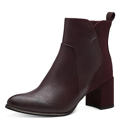 Image de Marco Tozzi Bottines, Femme, Taille: 40, Bordeaux comb Tissu / matière synthétique