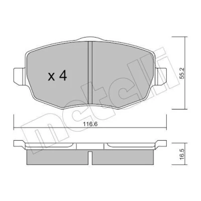 Image de METELLI Jeu de plaquettes frein contact signal d&#039;usure exclu 22 0528 0 LANCIA: Ypsilon II
