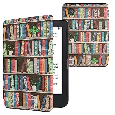 Image de kwmobile Étui Compatible avec Kobo Clara 2E Coque à Rabat magnétique Tablette eReader Similicuir Bleu Vert Fuchsia