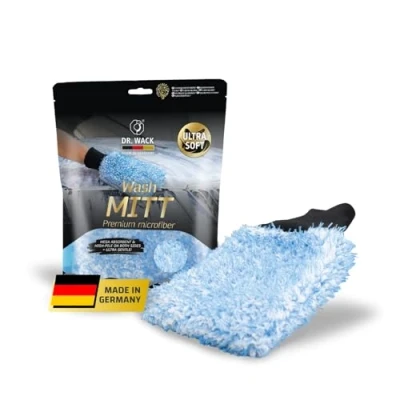 Image de Dr. Wack Gant de Lavage pour Voiture Microfibre première qualité Ultra Doux &amp; extrêmement absorbants Un Nettoyage sans Rayures Durable écologique Entretien Premium