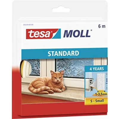 Image de tesa Calfeutrer Joint Portes &amp; Fenêtres Profil I standard d&#039;isolation Adhésif en Mousse Blanc 6 m x 9 mm 4