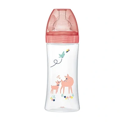 Image de Dodie Biberon Anti Colique Sensation+, Tétine Plate, Débit 3, 6 Mois, Rose Jardin, 330 ml, 1 Unité 3700763536613