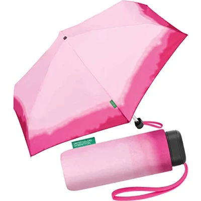 Image de Benetton Parapluie de poche Ultra Mini Flat Dots, Dip Dye fuchsia, 88 cm