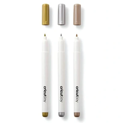 Image de Cricut Marqueurs Permanents Or, Argent, cuivre Point Moyen 1,0 mm 3 Pack pour Une Utilisation Joy, Multi, Set de Pièces, 2010010