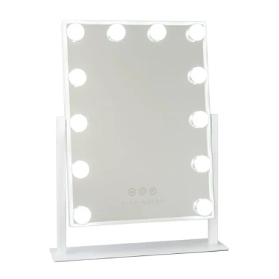 Image de Flamingueo Miroir Coiffeuse LED 12 Lumières, Maquillage Lumineux 3 Modes, Hollywood, Contrôle Tactile, Petit 360º