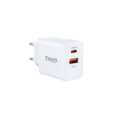 Image de Chargeur Tooq USB C Qc 3.0 20W +Usb A 18W Neuf