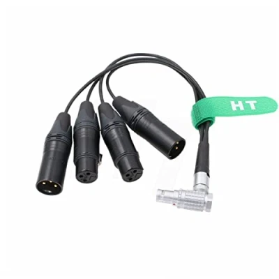 Image de Câble d&#039;enregistrement audio à angle droit 10 broches vers XLR 3 pour Shogun Inferno, Ninja Flame, Monitor (IO R10pin)
