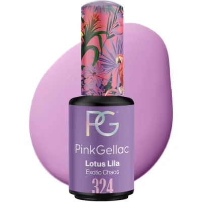 Image de Pink Gellac Vernis Semi Permanent UV 324 Lotus Lila 8 ml Gel Violet Pour 14 Jours Polish Facile à Utiliser de Qualité Salon Enlever