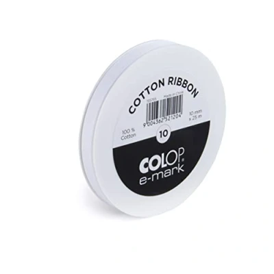 Image de COLOP e mark (10mmx25m) Blanc Coton Ruban Accessoire pour Mobile Imprimantes 1 Pièce
