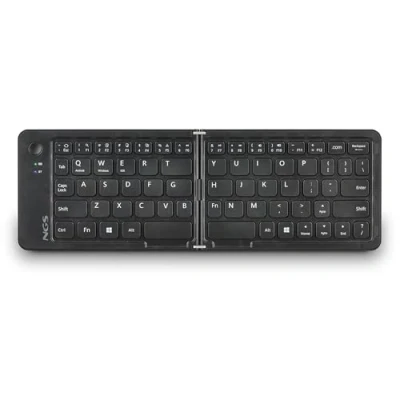 Image de NGS DOMINO FRENCH : Mini clavier sans fil Bluetooth pliable avec 12 touches multimédia et batterie rechargeable, Silencieux, Noir.