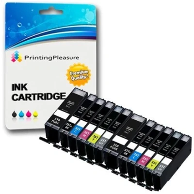 Image de 12 XL Compatibles PGI 550XL CLI 551XL Cartouches d&#039;encre pour Canon Pixma iP7150 iP8750 MG6350 MG7150 MG7550 Noir/Noir Photo/Cyan/Magenta/Jaune/Gris, Grande Capacité
