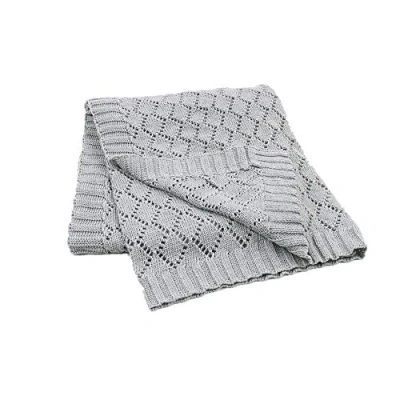 Image de Couverture en Tricot Pour Bébé Garçon filles, Odot Simple Ultra Douce et Moelleuse Gigoteuse d?Emmaillotage Carré Poussettes ou Lits Housse de Parure lit (80x100cm,Gris)