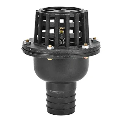 Image de Vanne à eau Clapet de pied pompe anti retour plat basse pression en PVC noir pour machine fluide(1.5in)