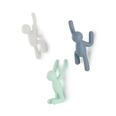 Image de Umbra Buddy wall hooks Decorative for coats, scarves, backpacks, towels and more, set of 3, pastel multicolors