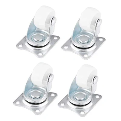 Image de 4PCS Roulettes pivotantes universelles Roues de 1 &quot;Roue blanche pour chaise chariot à meubles, polypropylène blanc + fer zingué Roulette pivotante anti usure amortissement des chocs