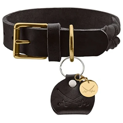 Image de HUNTER Sansibar Solid Collier pour Chien en Cuir tressé résistant et adhérent Noir 65 L