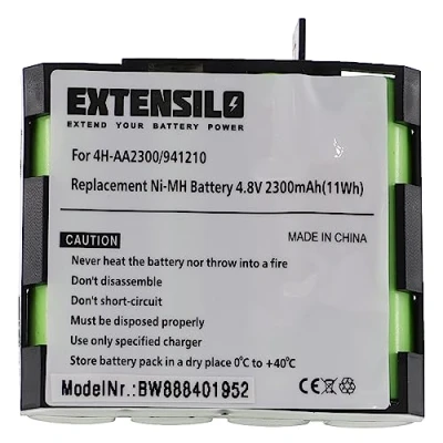 Image de EXTENSILO Batterie Remplacement pour Compex 941210, 941213, 4H AA1500, AA2000 Appareil médical (2300mAh, 4,8V, NiMH)