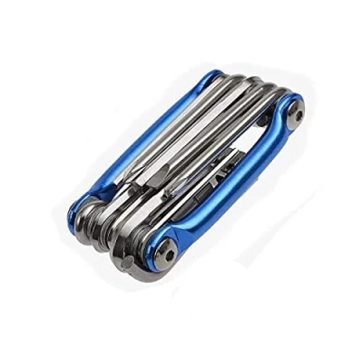 Image de SZHS Outil Réparation Vélo, 11 en 1 De Vélo Pliant Portable Multifonctions Mini Léger Et Compact Acier Inoxydable