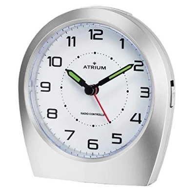 Image de Atrium Radio réveil analogique à quartz A620 19 Sans tic tac Design classique Argenté mat