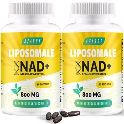 Image de Liposomal NAD+ &amp; Trans Resveratrol 800mg Softgels, NMN Alternative Plus Efficace Que NMN, Haute Absorption, Supplément Réel pour la Réparation Cellulaire