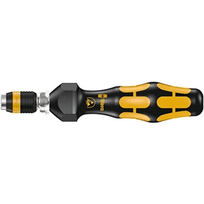 Image de Wera 05074780001 7430 Kraftform ESD, Tournevis dynamométrique réglable avec mandrin à serrage rapide Rapidaptor, 1/4 pouce, 0,10 0,34 Nm, Noir/jaune