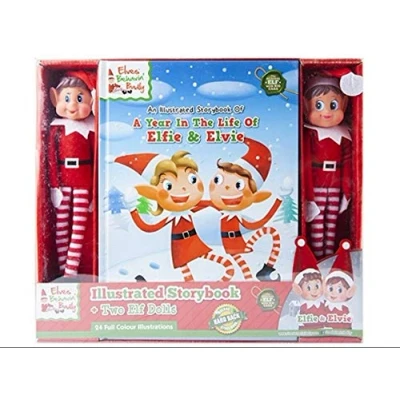 Image de Elves Bahving Badly Coffret incluant 2 poupées Lutins et un livre de Noël farceurs