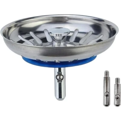 Image de Minismus Panier pour Bonde d&#039;Évier de Cuisine 82 mm Crépine Universelle Acier Inoxydable, Bouchon Pop Up Lavable Lave Vaisselle, Ne se Bouche &amp; Déborde Pas