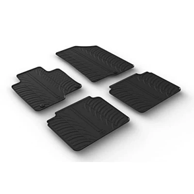 Image de Gledring 0623 Ensemble de tapis sol Caoutchouc avant et arrière 4 noir 750mm 550mm