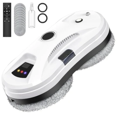 Image de Eznaobo Robot Nettoyeur de vitres avec fonction pulvérisateur, 5600 Pa automatique électrique Télécommande pour fenêtres intérieures et extérieures
