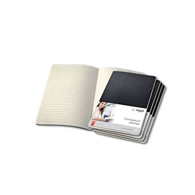 Image de SIGEL CO863 Lot de 5 cahiers notes env. A5 13,5 x 21 cm, ligné, couverture souple, noir, Conceptum