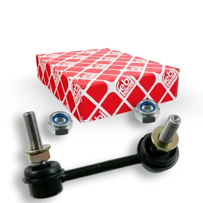 Image de febi BILSTEIN 21811 Biellette de barre stabilisatrice Essieu avant gauche 90 M10 x 1,25 Plus avec écrou autobloquant Métal