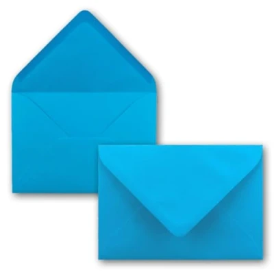 Image de 50x enveloppes C6 couleur: bleu azur 11,4 x 16,2 cm fermeture: gommée pour papier A4, A5, A6 et invitations, salutations lettres FarbenFroh by GUSTAV NEUSER