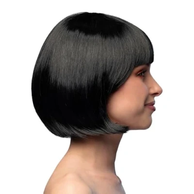 Image de Boland Perruque cabaret, mi longue, bob avec franges, cheveux synthétiques, coiffure, fête à thème, carnaval, soirée déguisée, costume