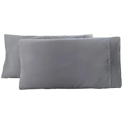 Image de Amazon Basics Taie d&#039;oreiller en microfibre, 2 pièces, Gris Foncé, 50 x 80 cm
