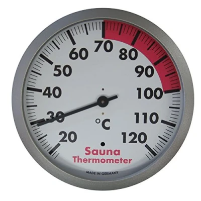 Image de TFA Dostmann Thermomètre de sauna analogique résistant à la chaleur Argenté/blanc 120 x 37 mm