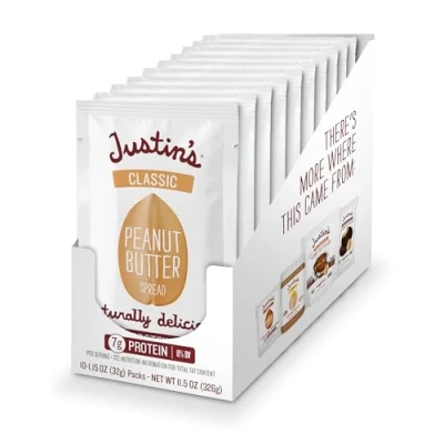 Image de Justin&#039;s Peanut Butter, Classic Squeeze Packs, 1.15 Ounce (Pack of 10) by Nut Butter